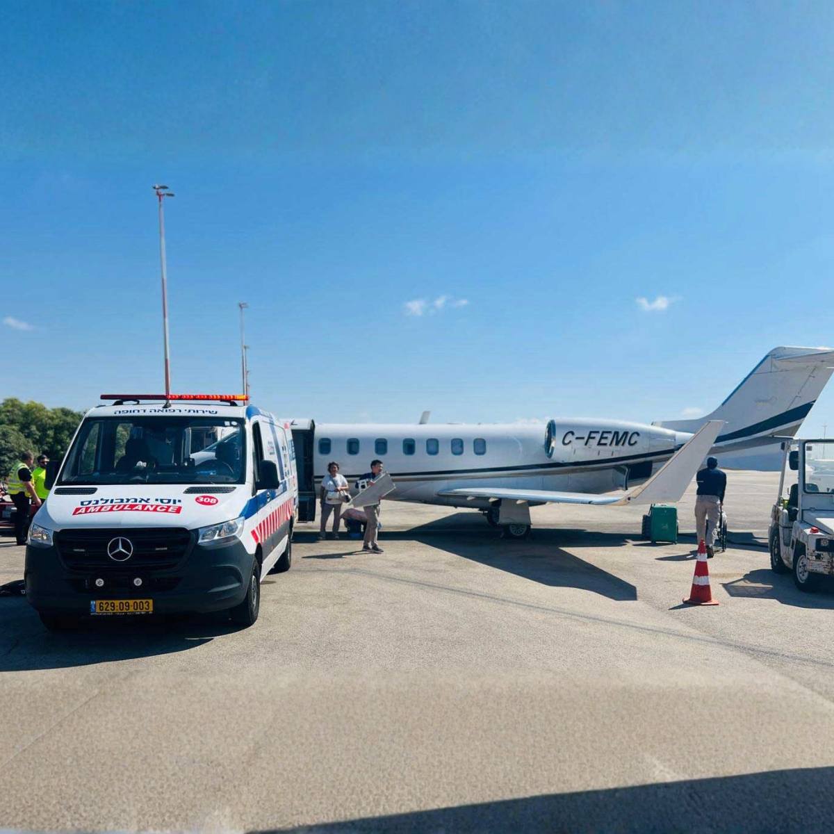 יוסי-אמבולנס-בנתבג הסעה בליווי רפואי היישר מהנחיתה